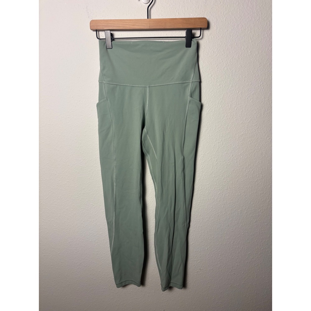 Lululemon Align High-Rise Pant with Pockets 25" Size 6 Sage Green LW5DSHS